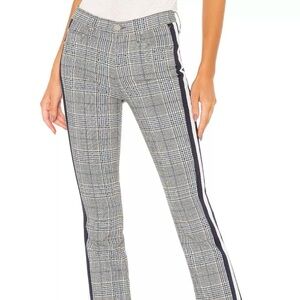 Mother Denim Insider Ankle Plaid Pants W/ Blue White Stripes Sz 25 $248 MSRP